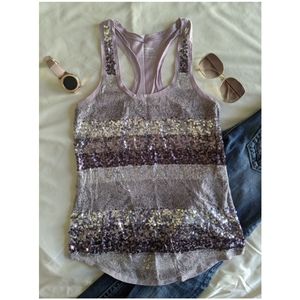 Express sequence & lace tank